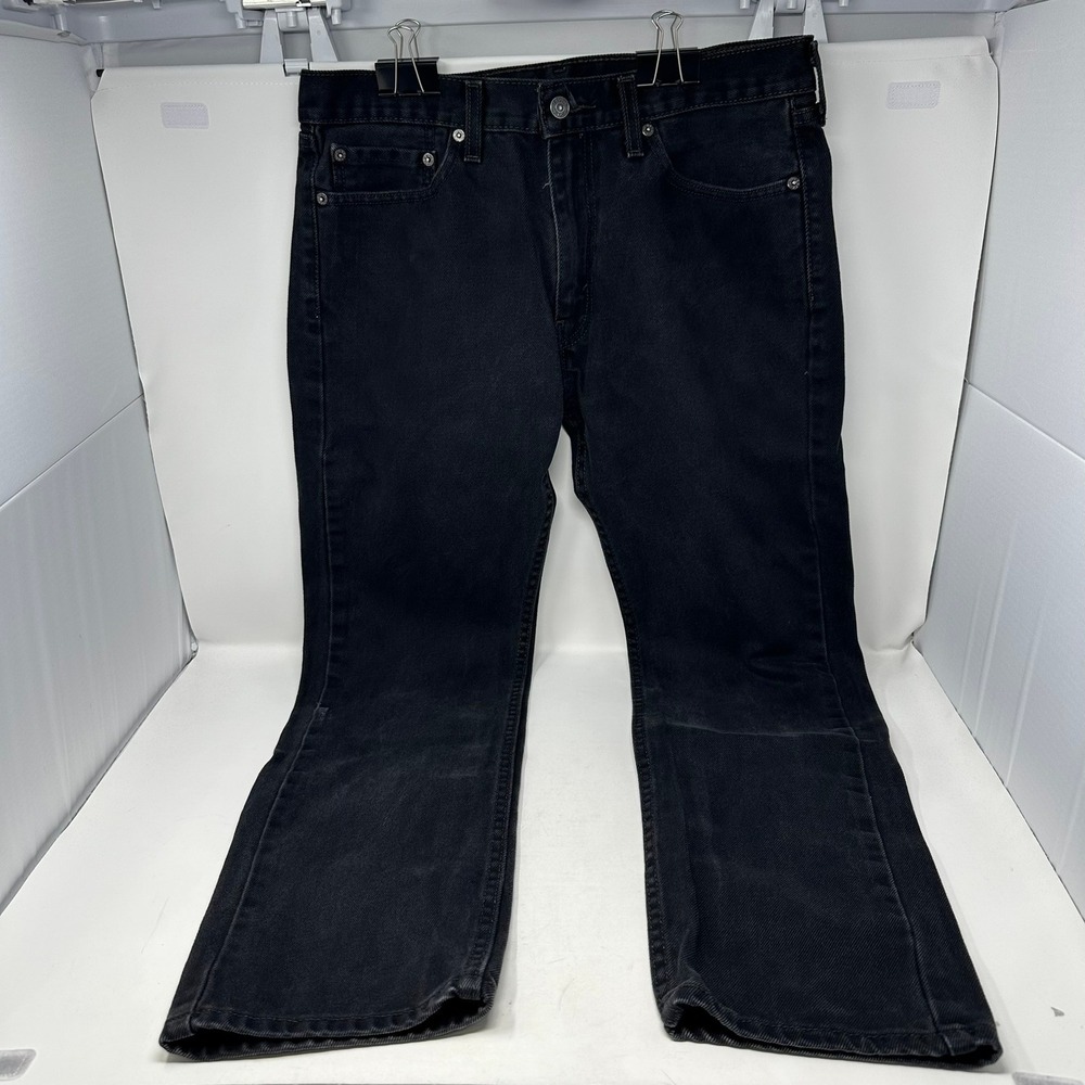 Levi's Jeans Men 33x32 Black 505 Regular Fit Straight Leg Denim Pants